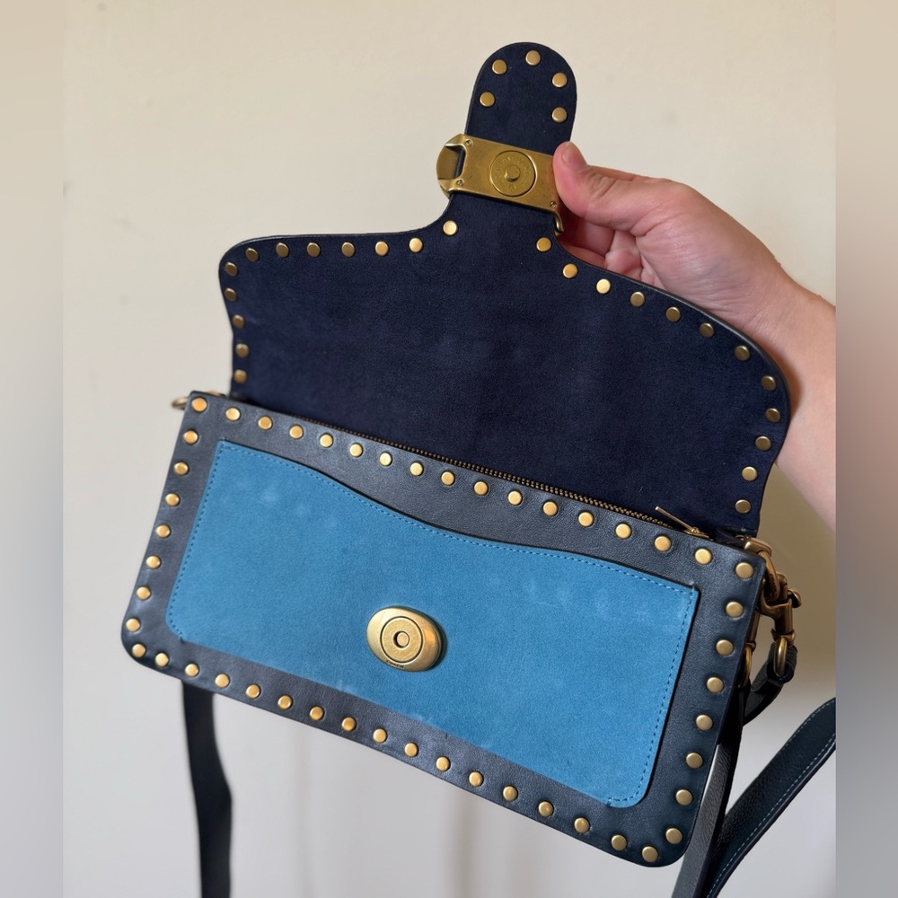 COACH Colorblock Leather with Border Rivets Tabby Shoulder Bag 26 - Picture 5 of 8